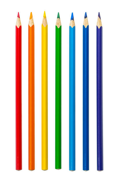 istock Multi-colored pencils in a row on a white background. Pencil rainbow. Colorful pencils for drawing 1345016044