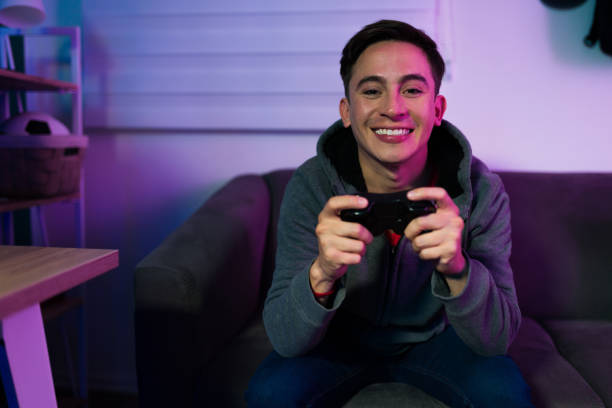 istock Portrait of a handsome young gamer 1345017086