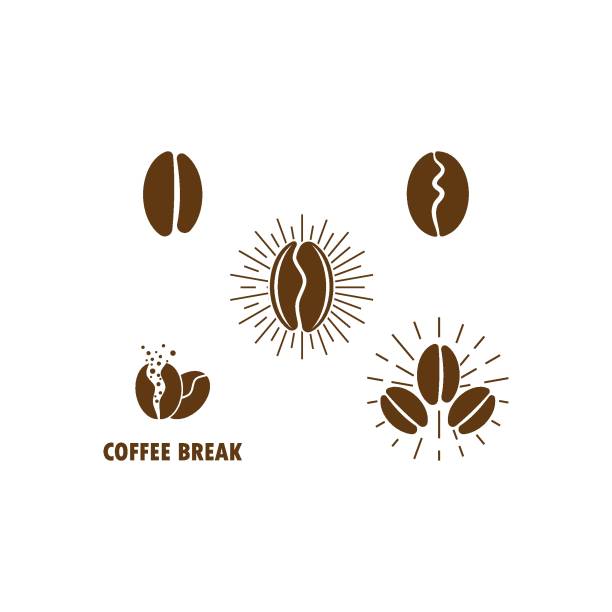 kaffeebohnen vektor - geröstete kaffeebohne stock-grafiken, -clipart, -cartoons und -symbole
