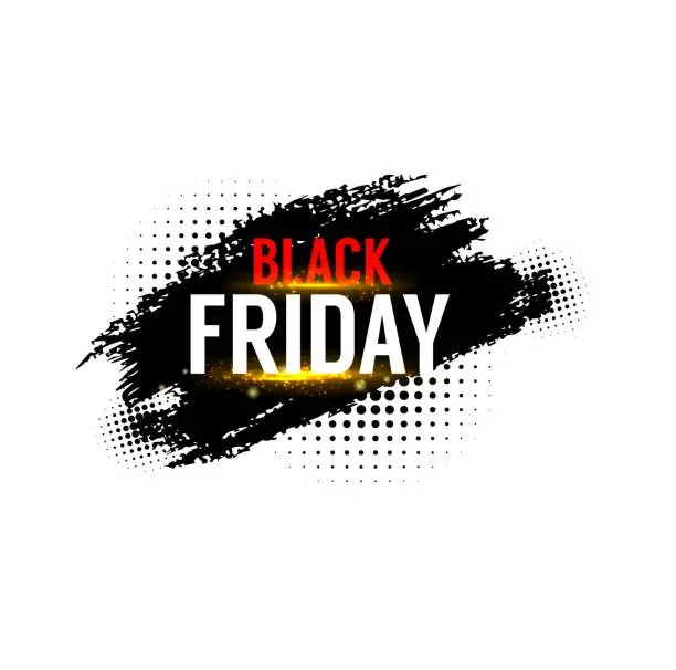 Vector illustration of Black Friday sale banner, weekend shop promo offer