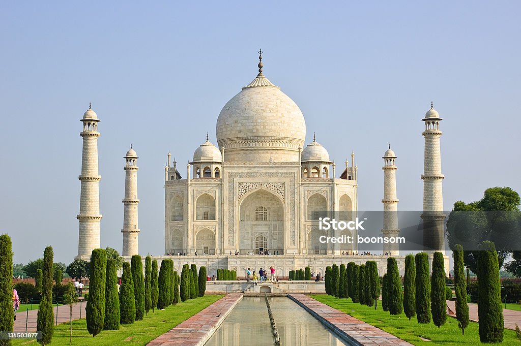 Taj Mahal w Agrze, Indie - Zbiór zdjęć royalty-free (Agra)