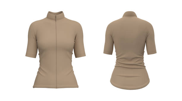 Women's cycling jersey mockup in front, side and back
