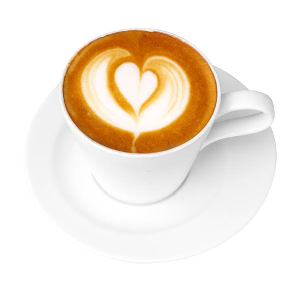 istock hot latte in ceramic cup isolated on white background 1345046046