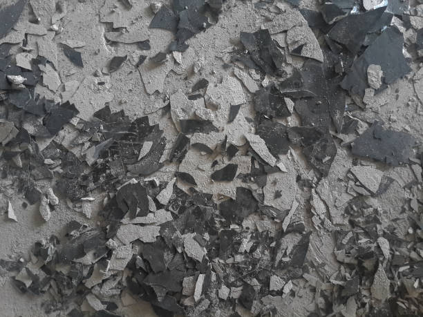 istock Cracked polished cement and concrete wall, Floor, Background texture 1345049842