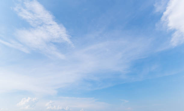 istock Panoramic view of clear blue sky and clouds, clouds with background. 1345055258