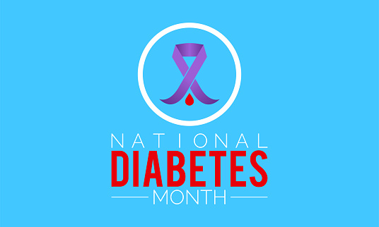 National diabetes month banner design in white background. Vector template