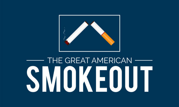 the great american smokeout banner design in white background. vector template - 美國文化 幅插畫檔、美工圖案、卡通及圖標