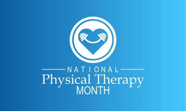 ilustrações, clipart, desenhos animados e ícones de design nacional de banner do mês da fisioterapia com fundo branco. modelo vetorial - fisioterapia