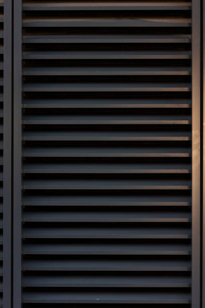 istock Vented side of a large industrial air conditioning unit 1345065385