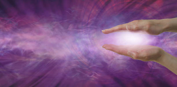 istock Reiki Magenta Healing Message Banner Background 1345067646