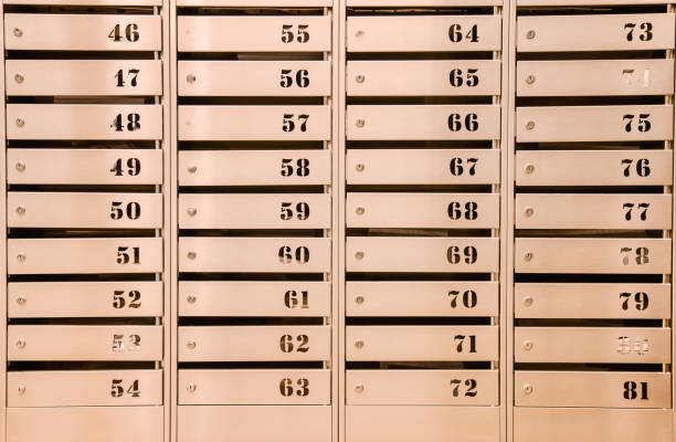 istock Steel Mailboxes in an apartment residential building 1345071761