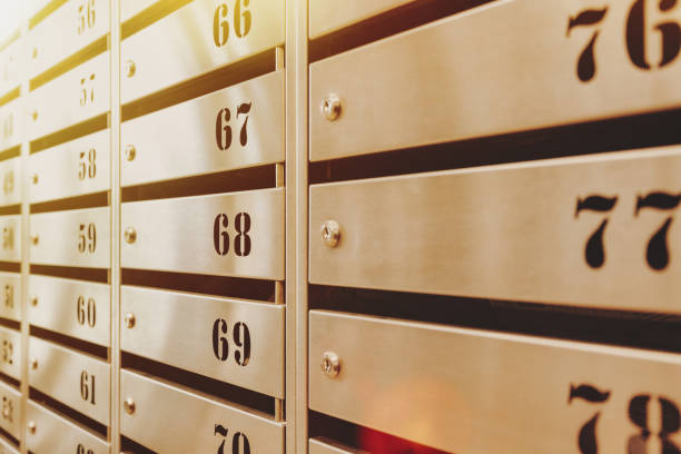 istock Steel Mailboxes in an apartment residential building 1345071764