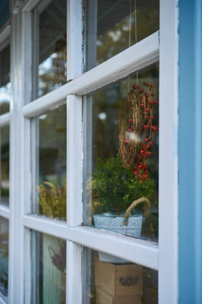 istock Rustic window in the Provence garden, vintage style 1345072976