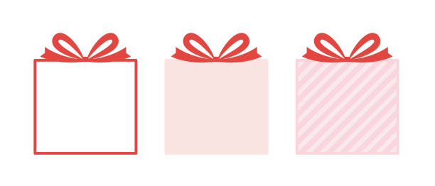 набор иллюстраций для подарочной, подарочной, подарочной коробки. - gift box stock illustrations