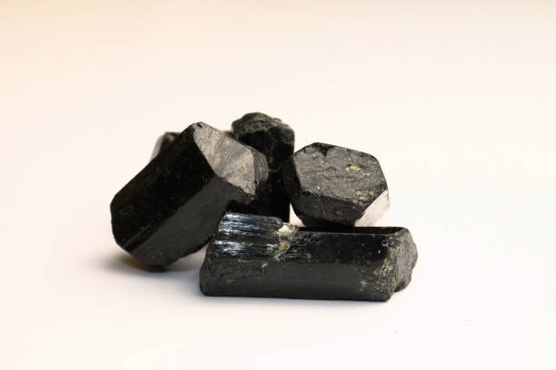 istock Shorls - black tourmaline crystals 1345078371