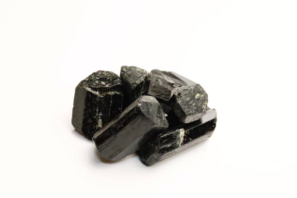 istock Shorls - black tourmaline crystals 1345078377