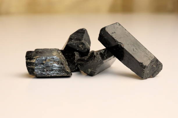 istock Shorls - black tourmaline crystals 1345078399