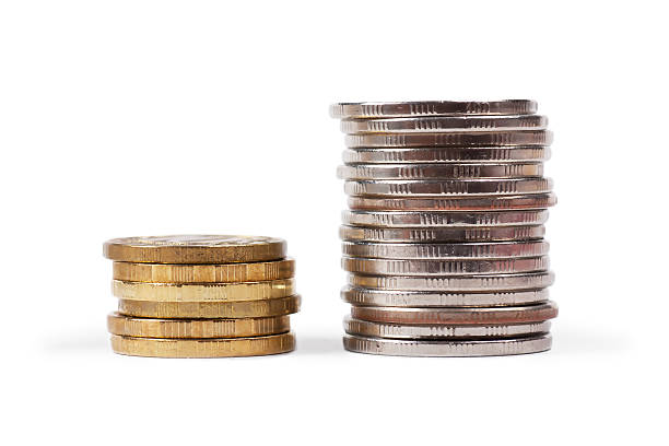 Coins A stacks of coins isolated on the white huge pile of money stock pictures, royalty-free photos & images