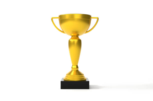 istock Golden Trophy Award On White Background 1345090933