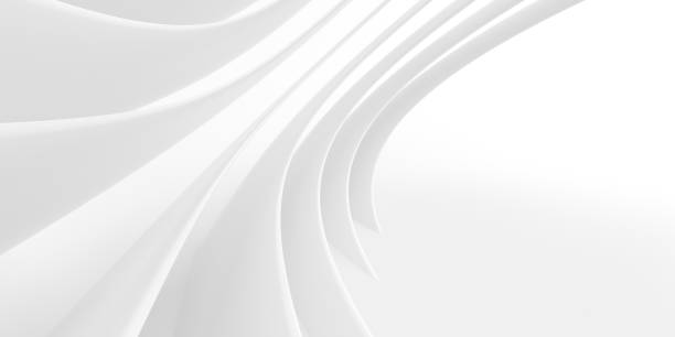 istock Abstract of white lines background, Minimal dynamic shape, 3d rendering. 1345092385