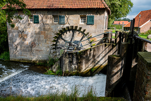 The old water mill named 'Mallumse mill', for processing corn and oil, near the village of Eibergen in the region 'Achterhoek', province of Gelderland, Netherlands