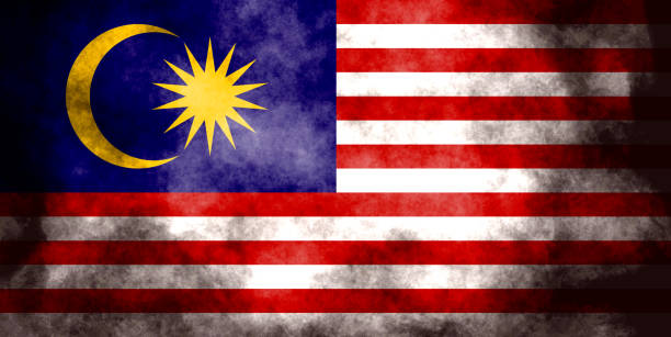 Closeup of grunge Malaysian flag Closeup of grunge Malaysian flag 國家名勝 stock pictures, royalty-free photos & images