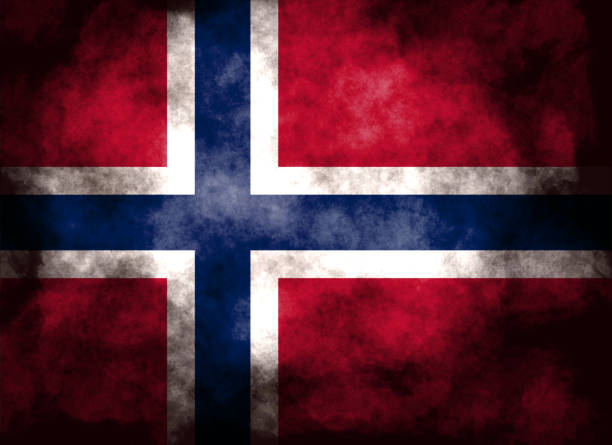 Closeup of grunge Norwegian flag Closeup of grunge Norwegian flag 國旗 stock pictures, royalty-free photos & images
