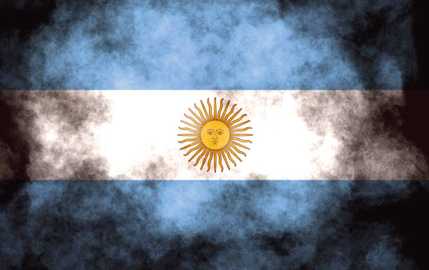 Closeup of grunge Argentina flag Closeup of grunge Argentina flag 國旗 stock pictures, royalty-free photos & images