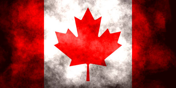 Closeup of grunge Canadian flag Closeup of grunge Canadian flag 國旗 stock pictures, royalty-free photos & images