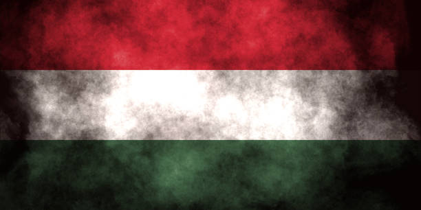 primo piano della bandiera ungherese grunge - hungarian flag foto e immagini stock
