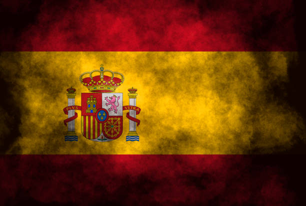 Closeup of grunge Spanish flag Closeup of grunge Spanish flag 國旗 stock pictures, royalty-free photos & images