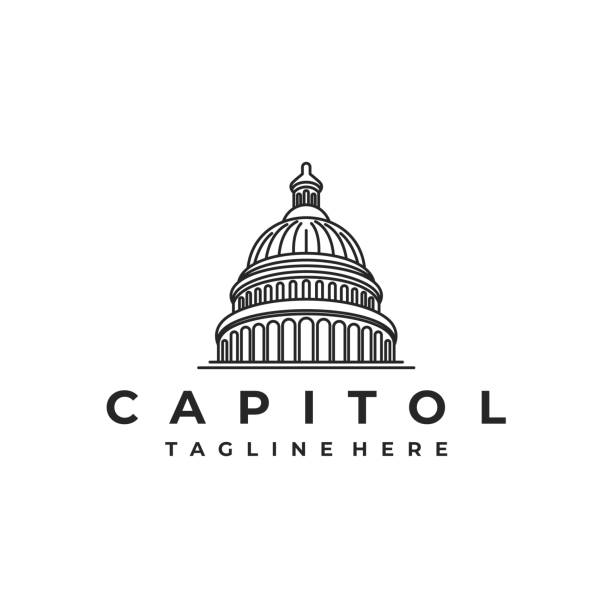 illustrazioni stock, clip art, cartoni animati e icone di tendenza di line art capitol dome logo design ispirazione - capital logo design illustrazione vettoriale.
stati uniti - nord america, campidoglio - roma, washington dc - medio atlantico, campidoglio degli stati uniti, icon - cupola