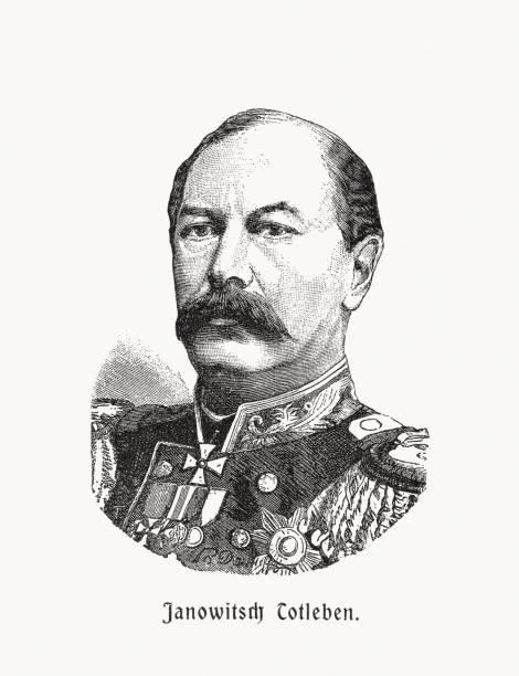 istock Eduard Totleben (1818-1884), Baltic-German military engineer, wood engraving, published 1900 1345095923