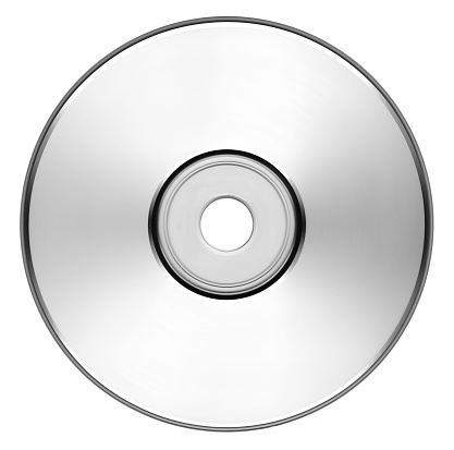 Blank silver cd - isolated on white