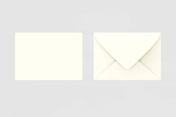 istock Ivory  envelope with back and font side, isolated with clipping mask. top view. 1345099886