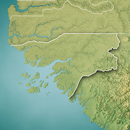 3D Render of a Topographic Map of Guinea-Bissau. Version with Country Boundaries.\nAll source data is in the public domain.\nColor texture: Made with Natural Earth. \nhttp://www.naturalearthdata.com/downloads/10m-raster-data/10m-cross-blend-hypso/\nRelief texture: NASADEM data courtesy of NASA JPL (2020). URL of source image: \nhttps://doi.org/10.5067/MEaSUREs/NASADEM/NASADEM_HGT.001\nWater texture: SRTM Water Body SWDB:\nhttps://dds.cr.usgs.gov/srtm/version2_1/SWBD/\nBoundaries Level 0: Humanitarian Information Unit HIU, U.S. Department of State (database: LSIB)\nhttp://geonode.state.gov/layers/geonode%3ALSIB7a_Gen