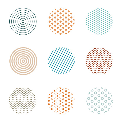 Geometrical vector design set in flat style on white background.