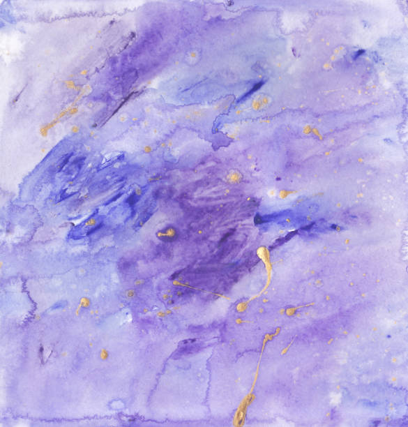 istock Acrylic paint modern violet, blue and white abstract painting, modern contemporary art, wallpape 1345108986