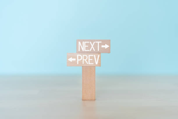 istock NEXT and PREV; Wooden blocks with 
