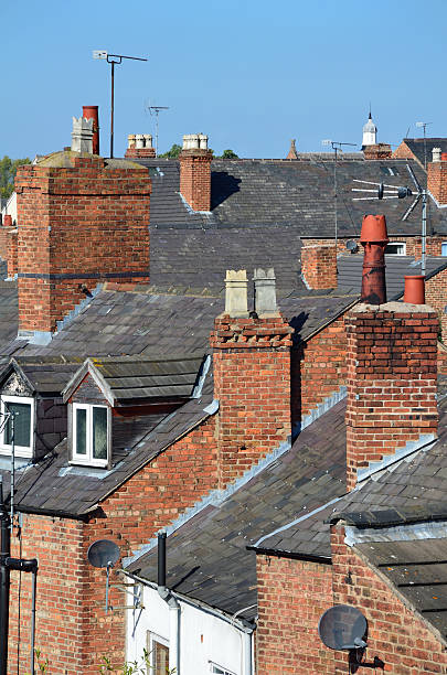 istock Victorian Terraced Housing Rooftops in English Town 134511241