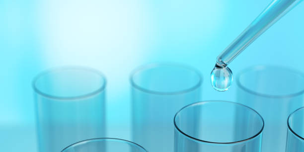 istock Test tubes and flasks in a medical laboratory. Biotechnology background 1345113292