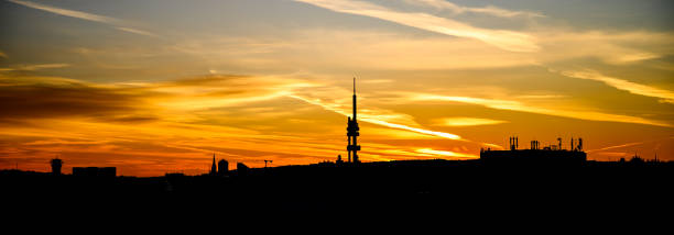 istock Silhouette of Zizkov Television Tower 1345114638