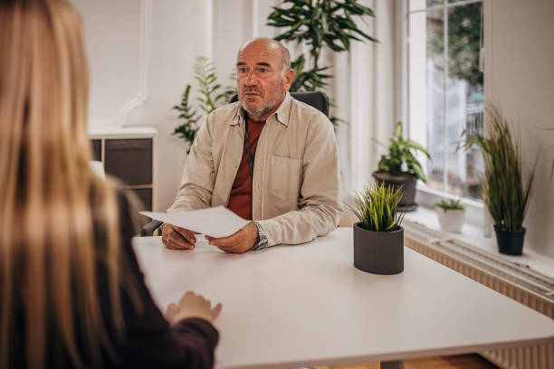 istock Young woman on job interview 1345117673