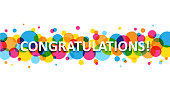 CONGRATULATIONS! colorful typography greeting card