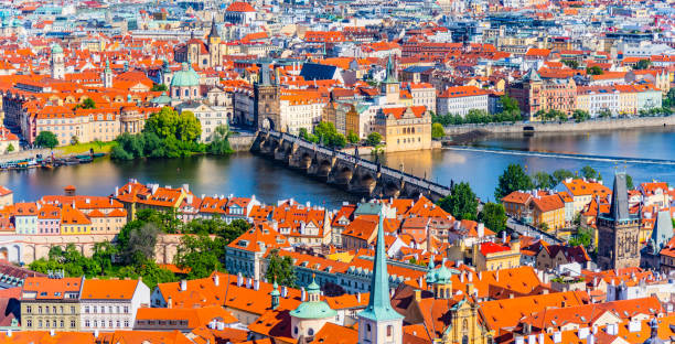 istock Charles Bridge and Vltava River in Prague 1345119579