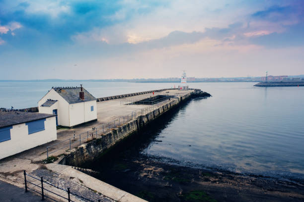 Hartlepool town, County Durham, England Looking eastwards along Pilot Pier in the Headland district of Hartlepool, England. hartlepool photos stock pictures, royalty-free photos & images