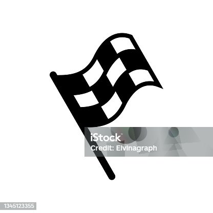 istock checkered flag or finish flag icon vector 1345123355