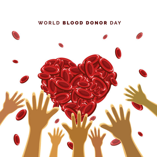 ilustraciones, imágenes clip art, dibujos animados e iconos de stock de día mundial de la donación de sangre - día mundial del donante de sangre