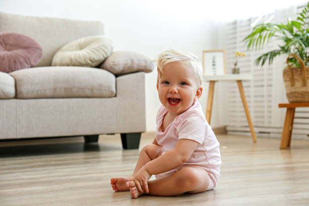 istock Happy little blonde girl. 1345126041