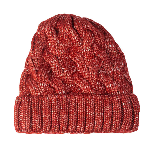 istock women's hat knitted isolated on white background. warm winter accessory 1345127968